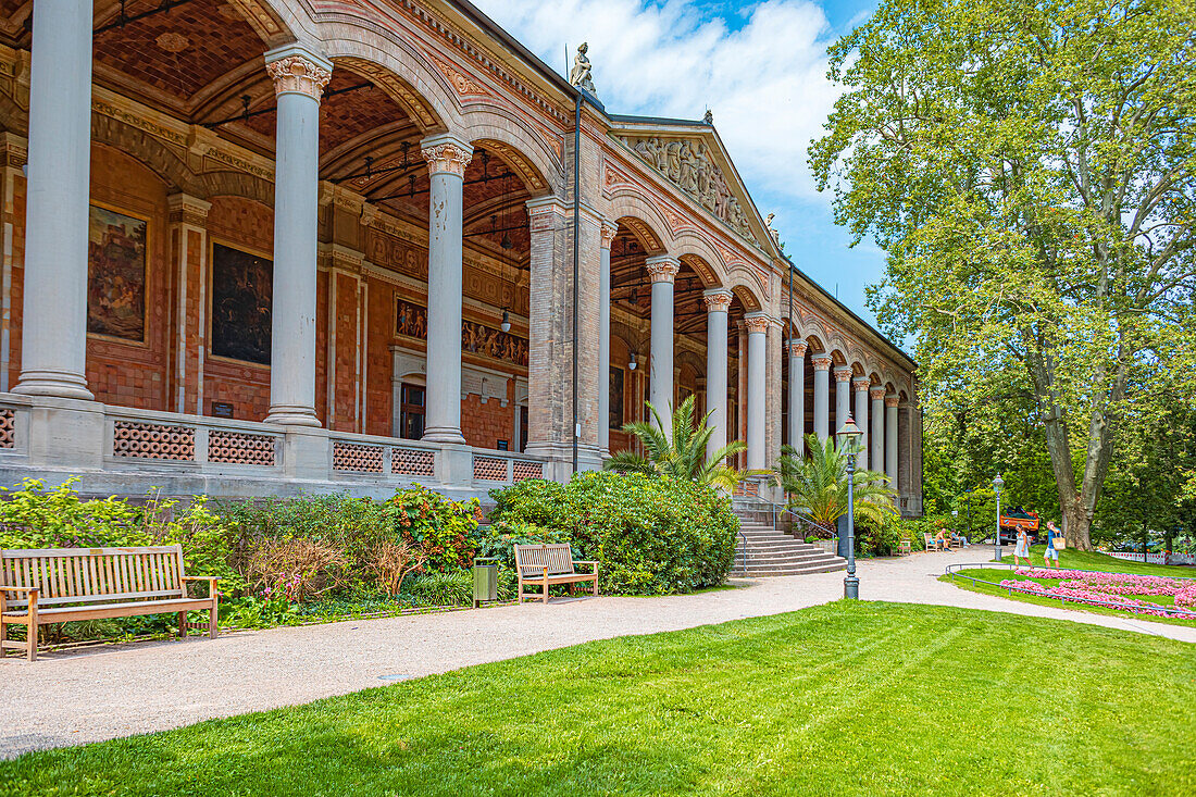 Drinking hall in the spa park in Baden-Baden, Baden-Wuerttemberg, Germany
