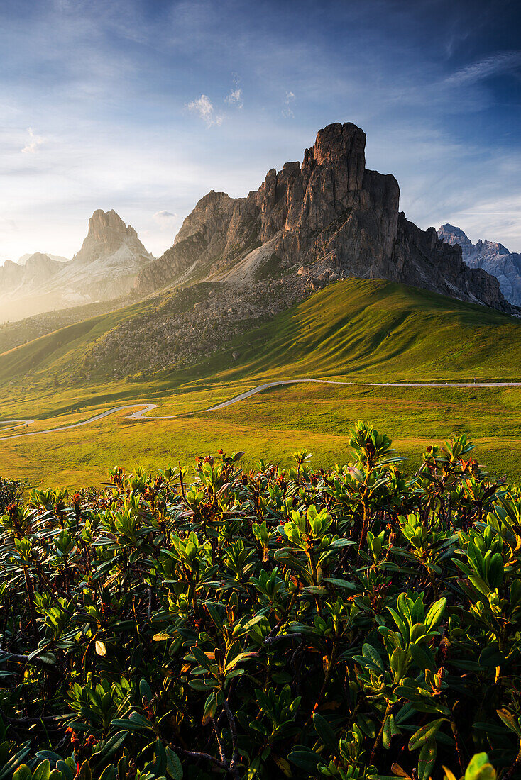 Passo Giau at sunset, Dolomites, South Tyrol, Italy