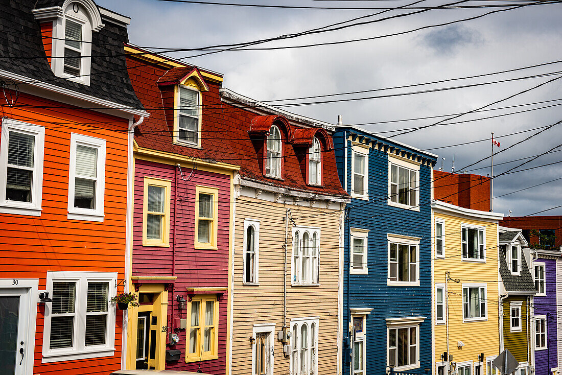 Colorful city center; Canada, Newfoundland, St. John's