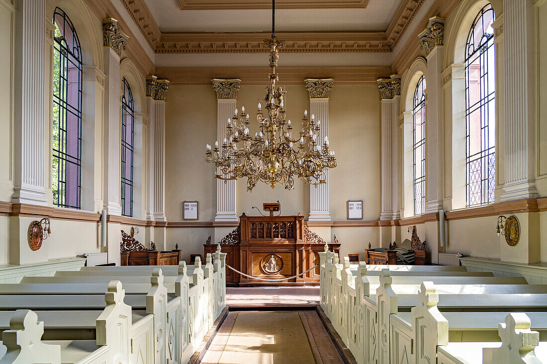 Interior of the Remonstrant Church in Friedrichstadt, Nordfriesland district, Schleswig-Holstein, Germany, Europe