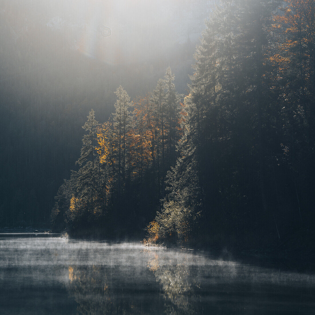 Stimmungsbilder vom Eibsee im Herbst, Bayern, Deutschland