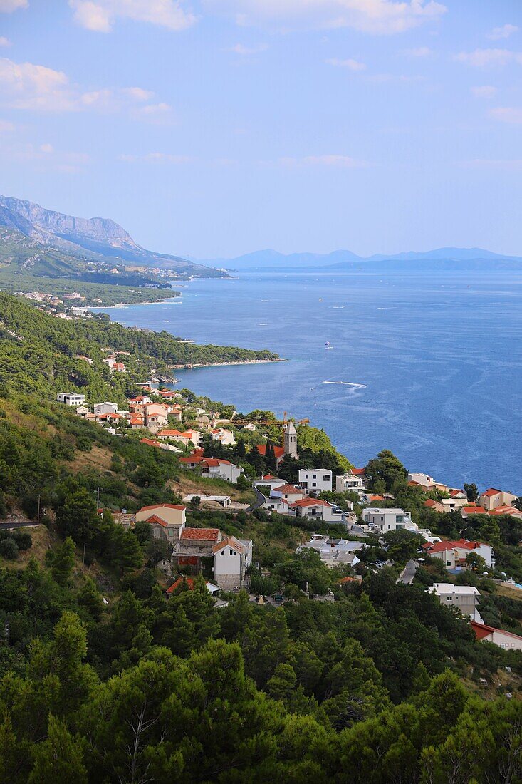 Brela village, Makarska Riviera landscape, Dalmatia, Croatia