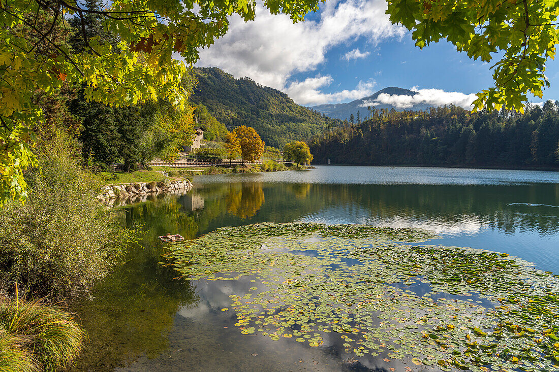 The lake Lago di Canzolino in Valsugana, Trentino, Italy, Europe