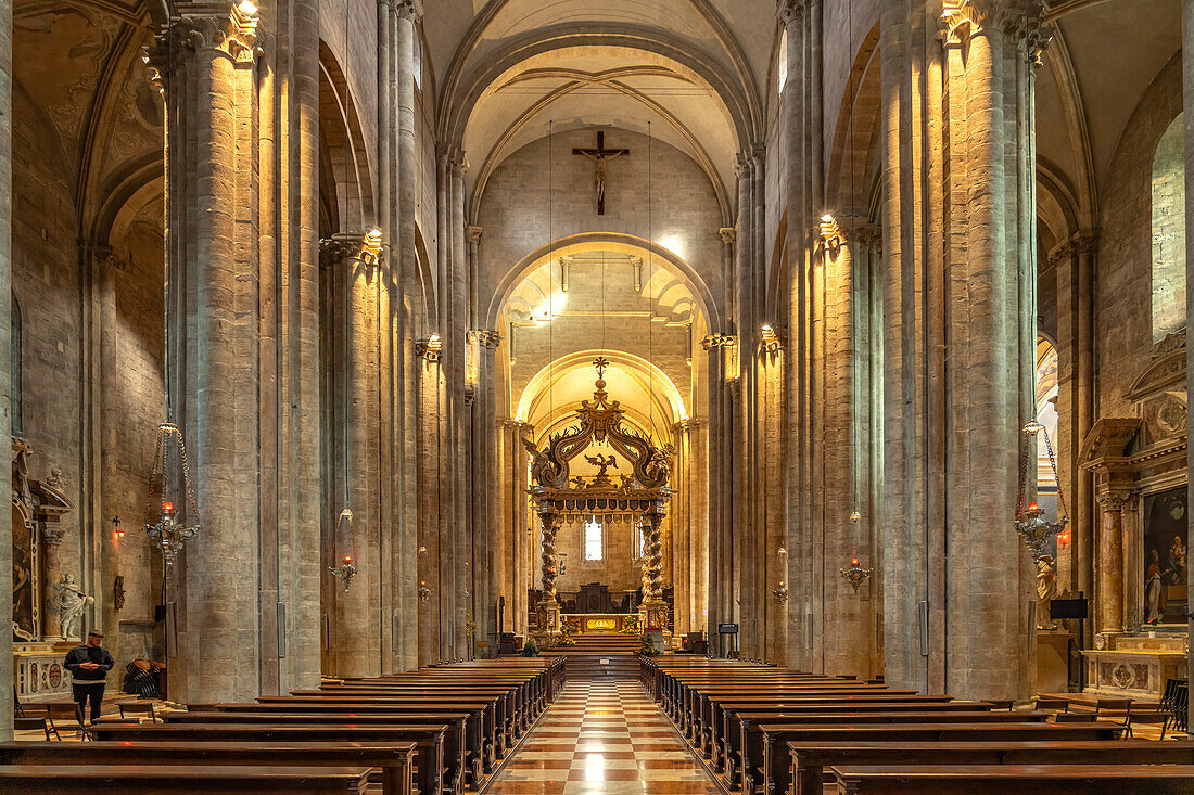 Interior of Trento Cathedral or San Vigilio Cathedral, Trento, Trentino, Italy, Europe