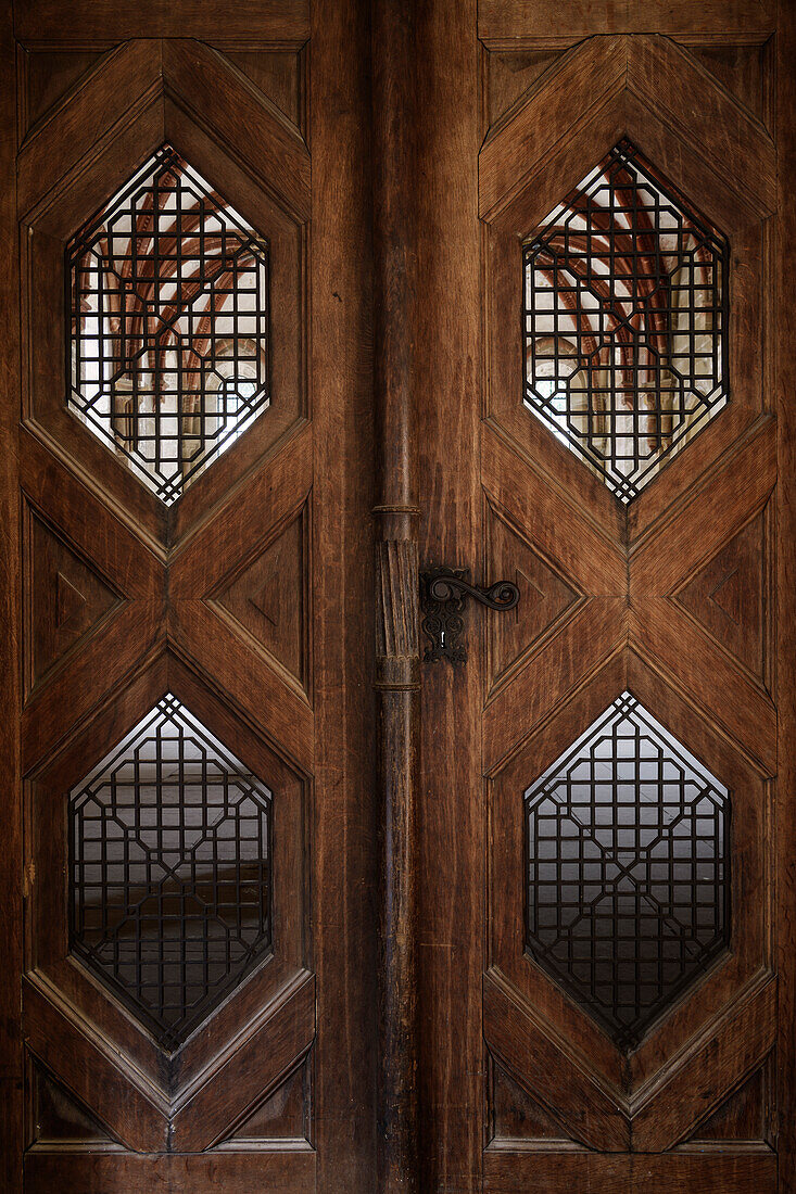 UNESCO World Heritage Maulbronn Monastery, door to the men's refectory, Cistercian abbey, Enzkreis, Baden-Württemberg, Germany, Europe