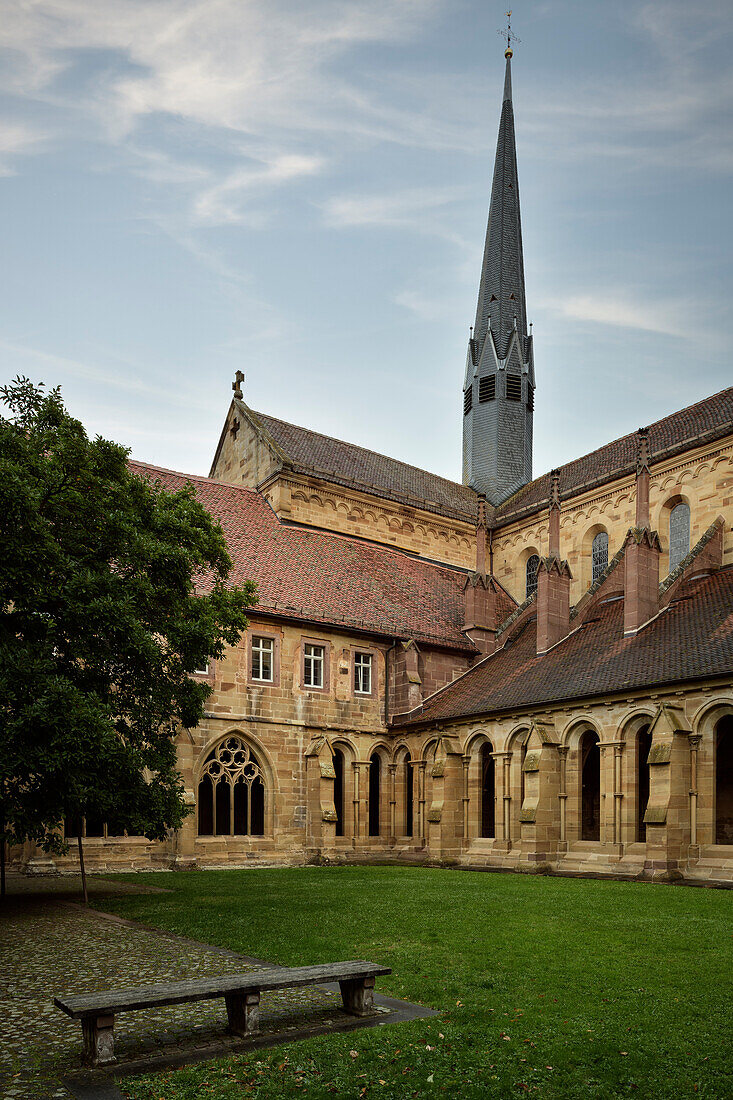 UNESCO World Heritage Maulbronn Monastery, inner courtyard at the cloister, Cistercian abbey, Enzkreis, Baden-Württemberg, Germany, Europe