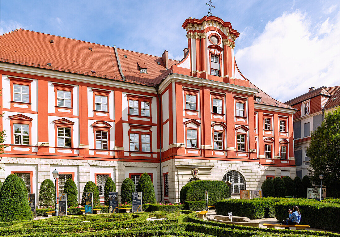 Ossolineum and Baroque Garden (Barokowy ogród) in the University Quarter in the Old Town (Stare Miasto) of Wrocław (Wroclaw, Breslau) in the Dolnośląskie Voivodeship of Poland