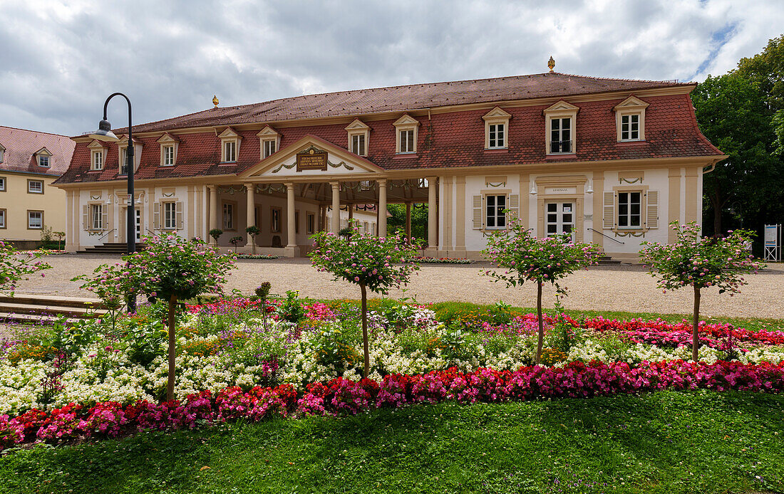 Spa park in the Bavarian state spa Bad Bocklet, Bad Kissingen district, Lower Franconia, Franconia, Bavaria, Germany