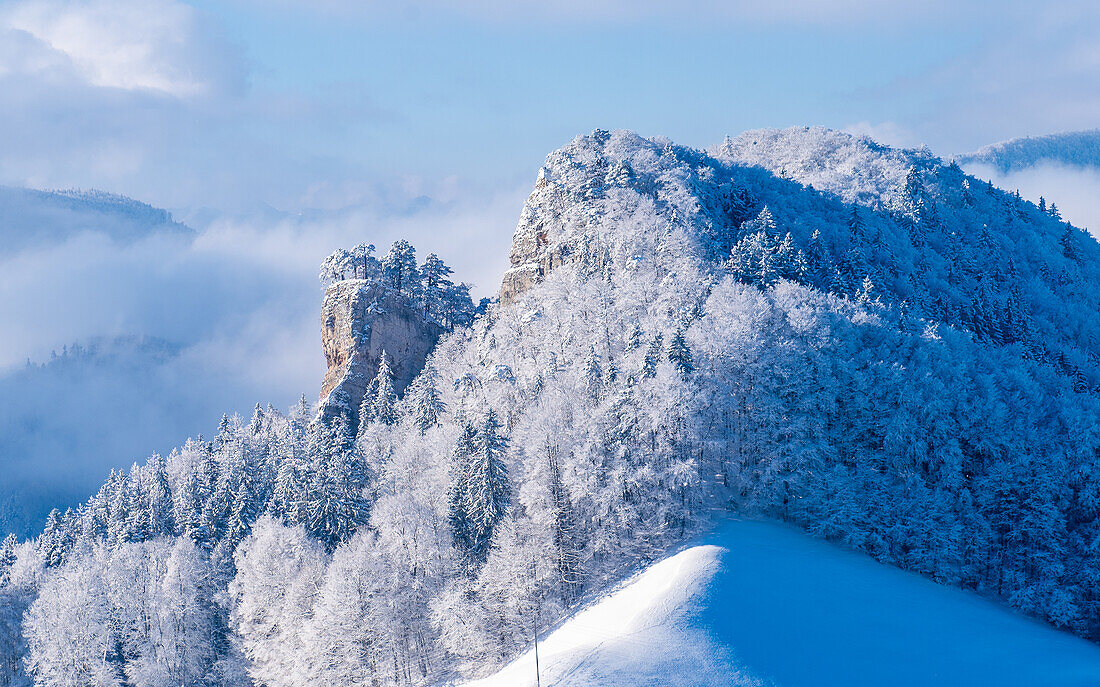 Winter landscape in the Swiss Jura; Canton of Baselland, Switzerland