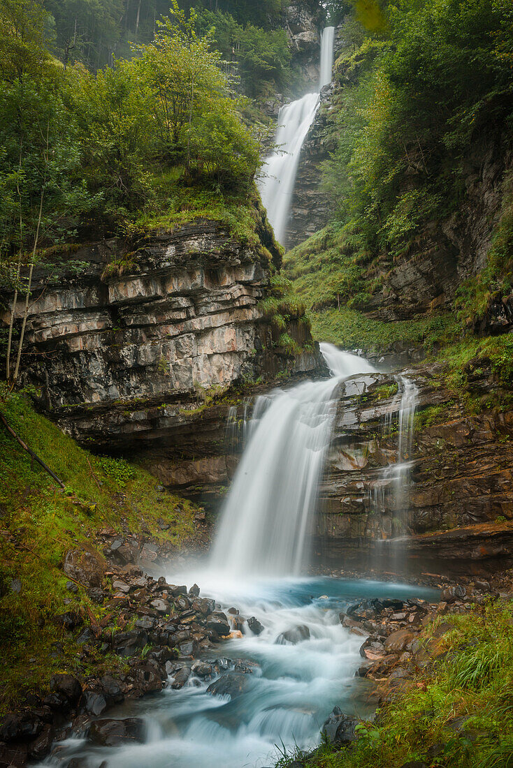 Diesbach Falls; Canton of Glarus, Switzerland
