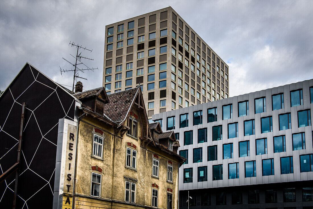 Last old building in Zurich's industrial district; Zurich, Switzerland
