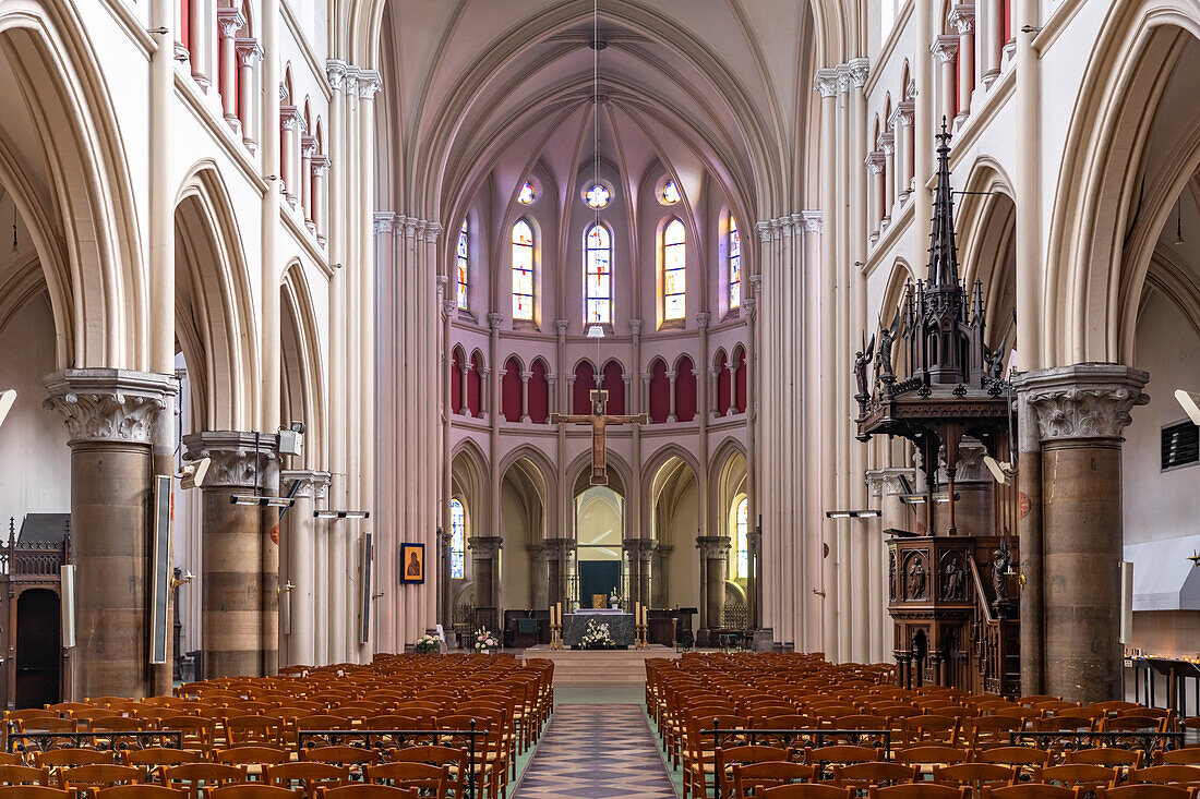 Interior of Saint Pierre church in Calais, France