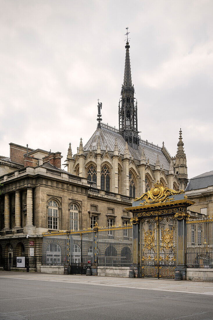 magnificent gate and church, Paris, Île-de-France, France, Europe