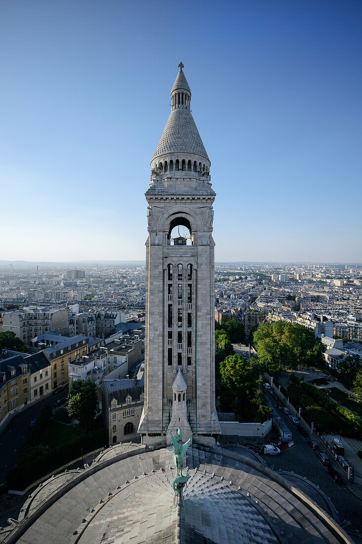 Bell tower of the Sacré-Cœur Basilica of Montmartre, Paris, Île-de-France, France, Europe