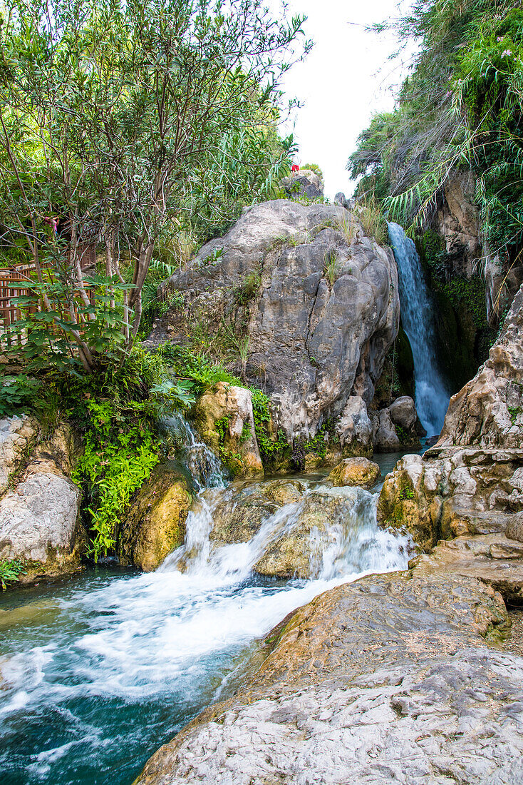 Waterfalls of the mountain stream Rio Algar, in Callossa den Sarria, Costa Blanca, Spain