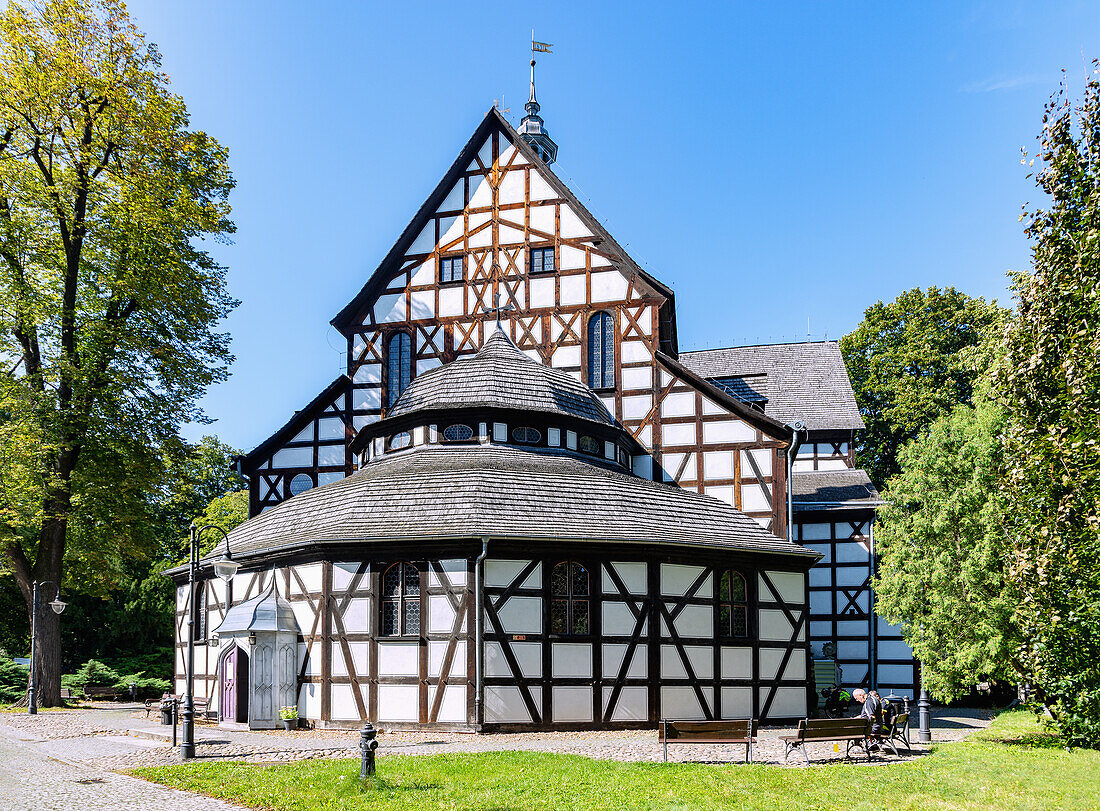 Evangelische Friedenskirche zur heiligen Dreifaltigkeit (Kościół Pokoju; Kosciol Pokoju) am Friedensplatz (Plac Pokoju) in Świdnica (Schweidnitz, Swidnica) in der Woiwodschaft Dolnośląskie in Polen