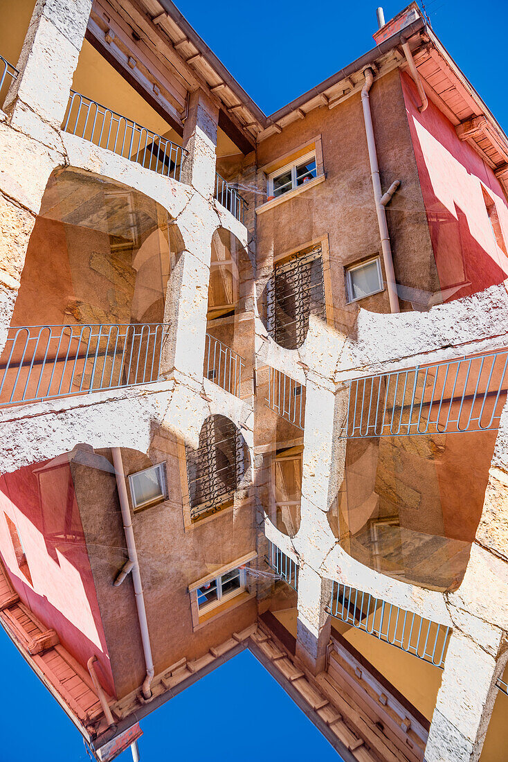 Double exposure of a house in Lyon, France.