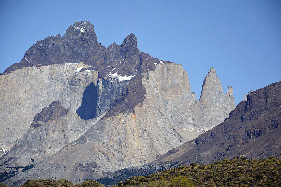 Chile; Südchile; Region Magallanes; Gebirge der südlichen Cordillera Patagonica; Granitfelsen im Nationalpark Torres del Paine
