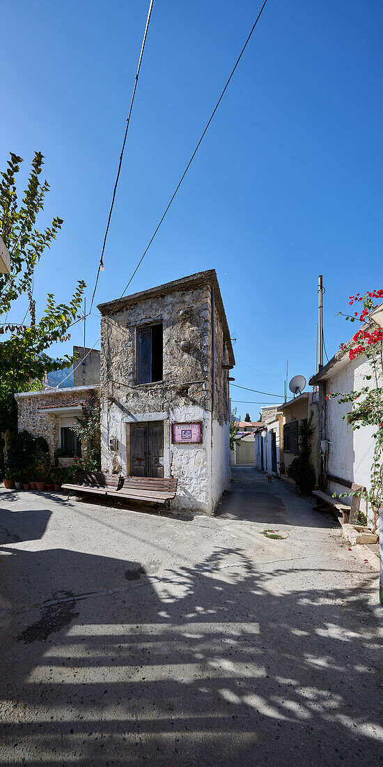 View of an old carpentry shop in the village of Avdou, Crete, Greece