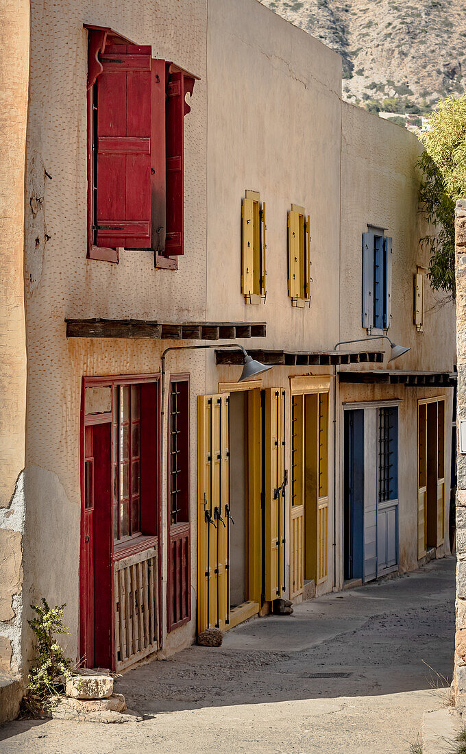 Colorful windows and doors in Greece