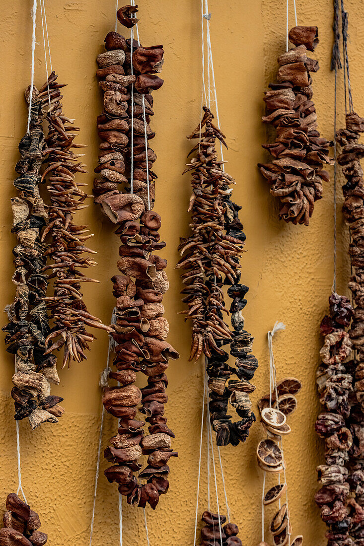 Dried fruits on the wall