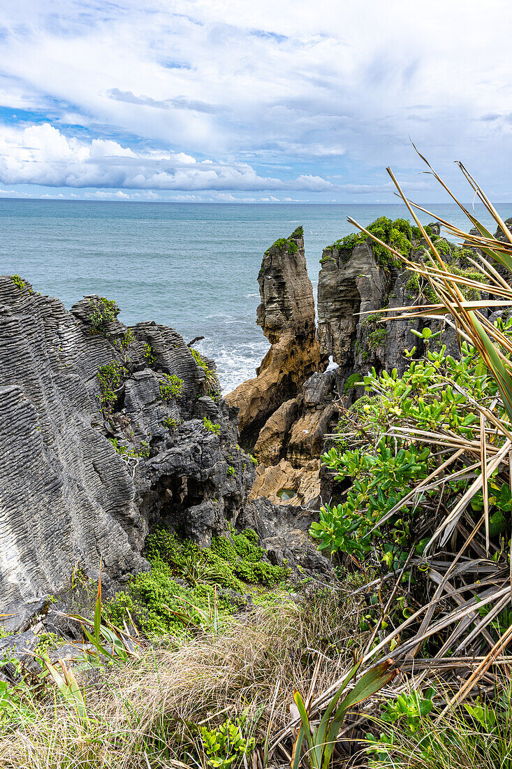 Views of Pancake Rocks and Blowholes on  New Zealnds South Island