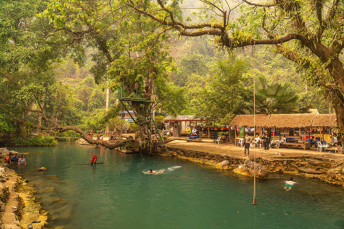 Blue Lagoon 1 near Vang Vieng, Laos, Asia