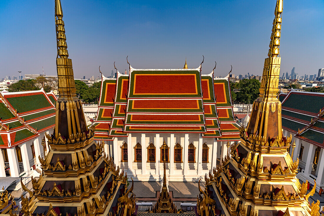 the Buddhist temple complex Wat Ratchanatdaram in Bangkok, Thailand, Asia