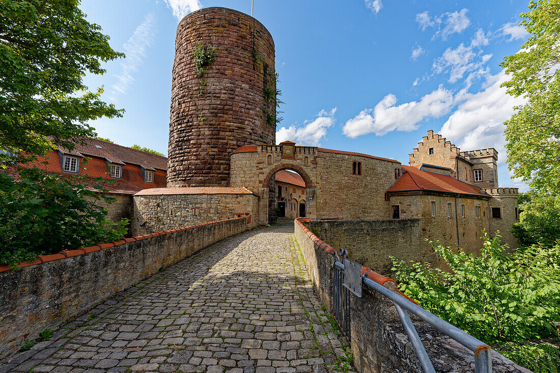 Saaleck Castle near the wine town of Hammelburg, Bad Kissingen district, Lower Franconia, Franconia, Bavaria, Germany