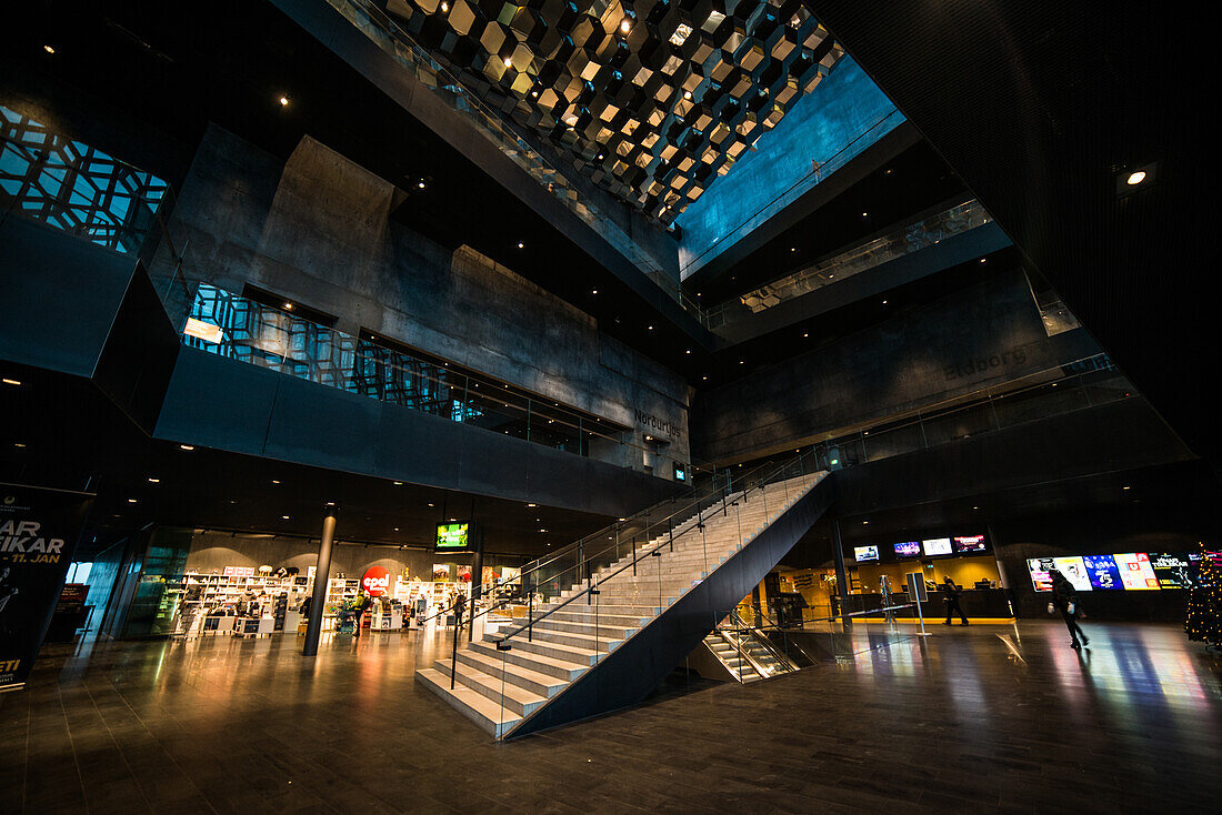 Harpa Reykjavik, Construction started in 2007 but was halted with the start of the financial crisis.[2] The completion of the structure was uncertain until the government decided in 2008 to fully fund the rest of the construction costs for the half-built concert hall. For several years it was the only construction project in existence in Iceland.