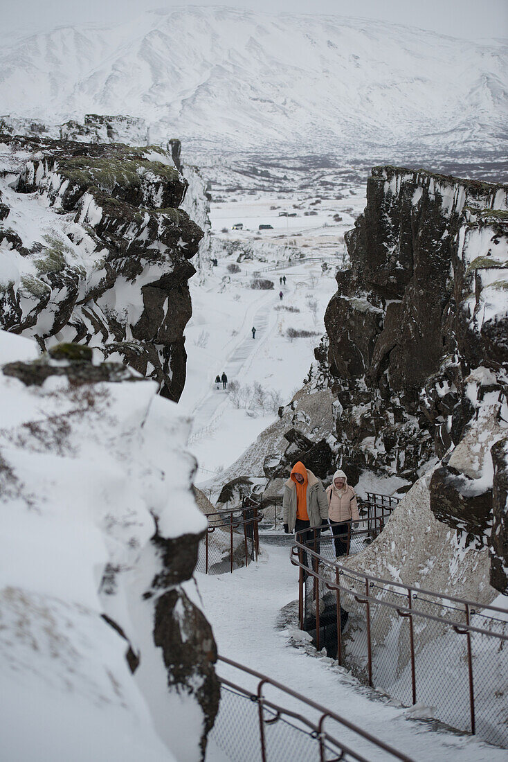 Þingvellir national park in winter, Iceland.