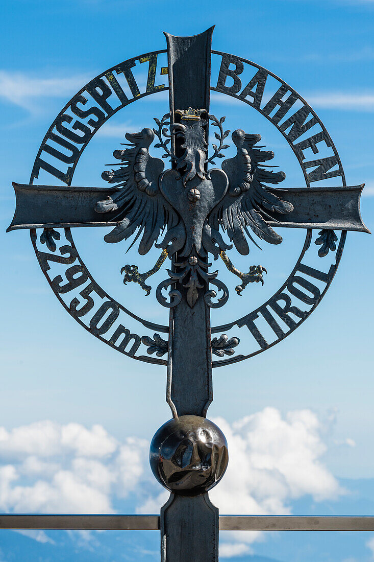 Tyrolean summit cross, Zugspitze, Ehrwald, Tyrol, Austria