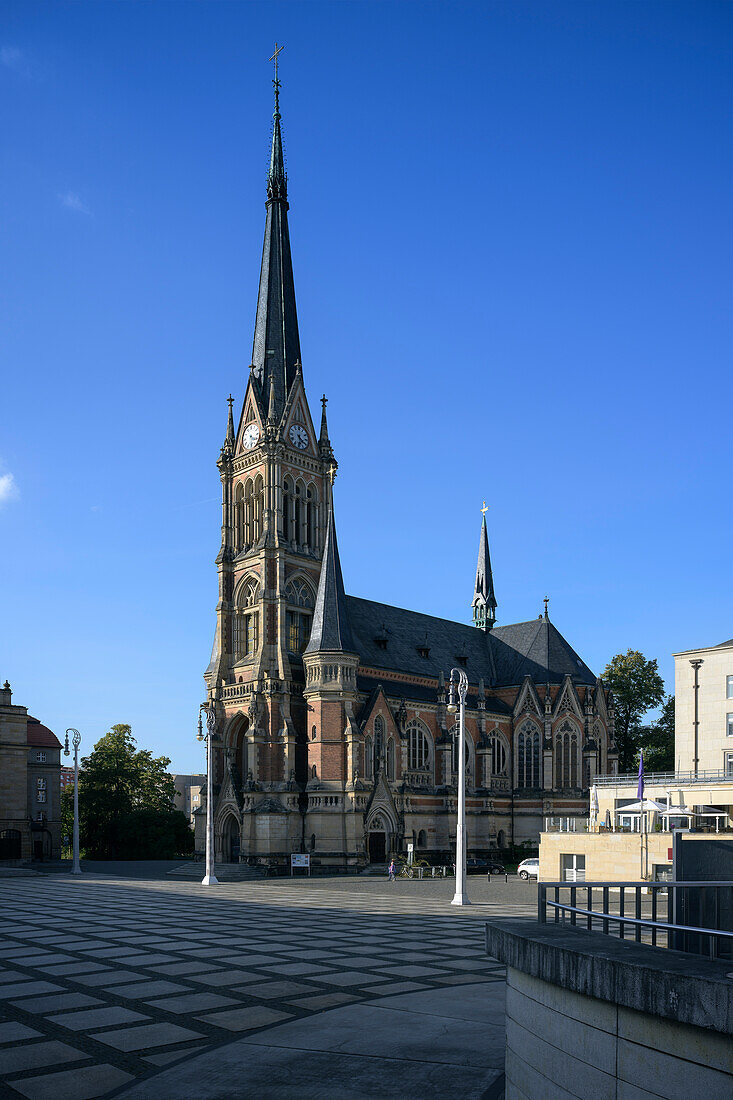 Petrikirche at Theaterplatz, Chemnitz, Saxony, Germany, Europe