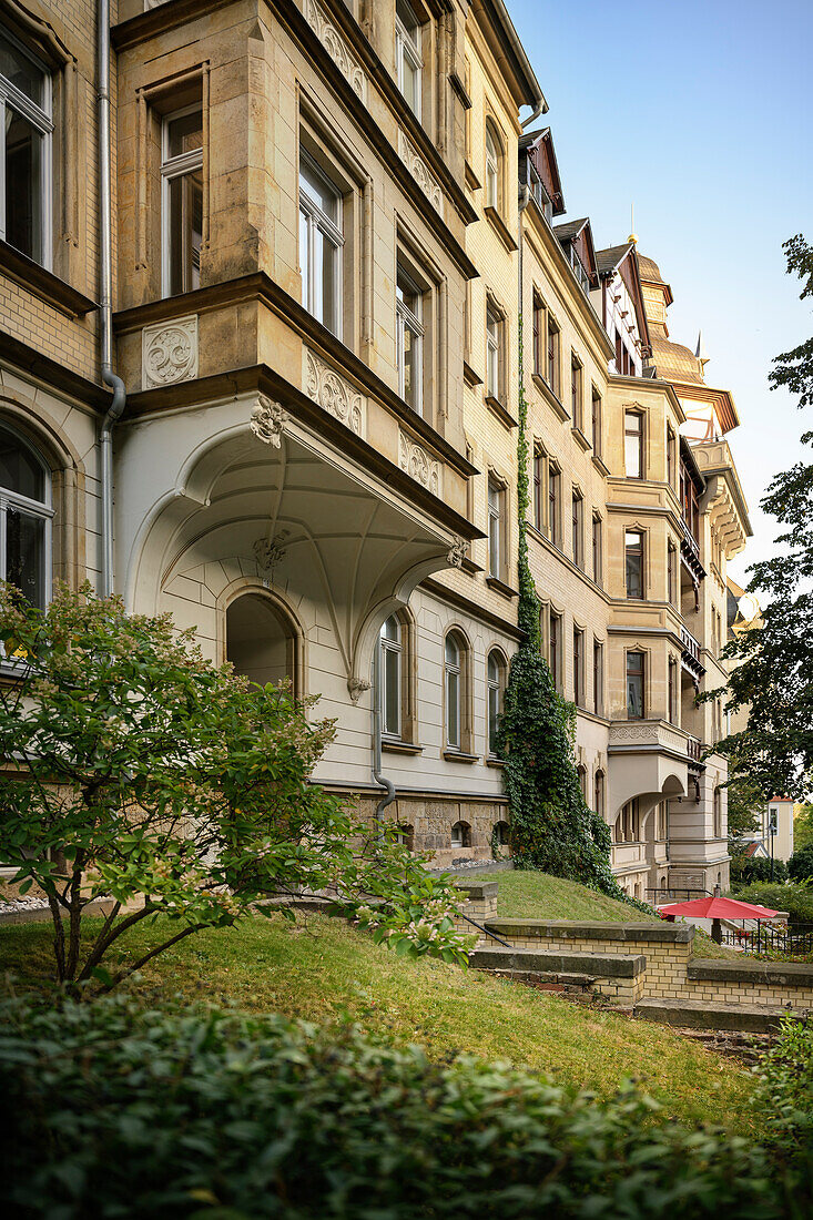 Magnificent Art Nouveau buildings in the Kaßberg district, Chemnitz, Saxony, Germany, Europe