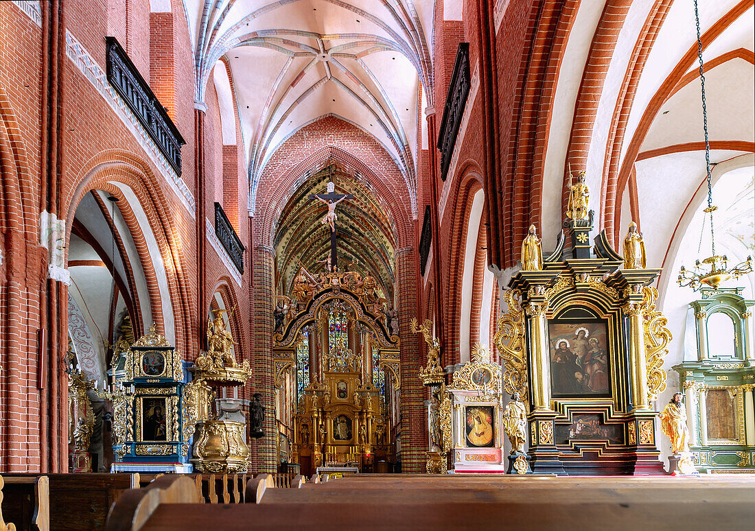 Innenraum der Jakobuskirche (Kościół Św. Jakuba) in Toruń (Thorn, Torun) in der Wojewodschaft Kujawsko-Pomorskie in Polen