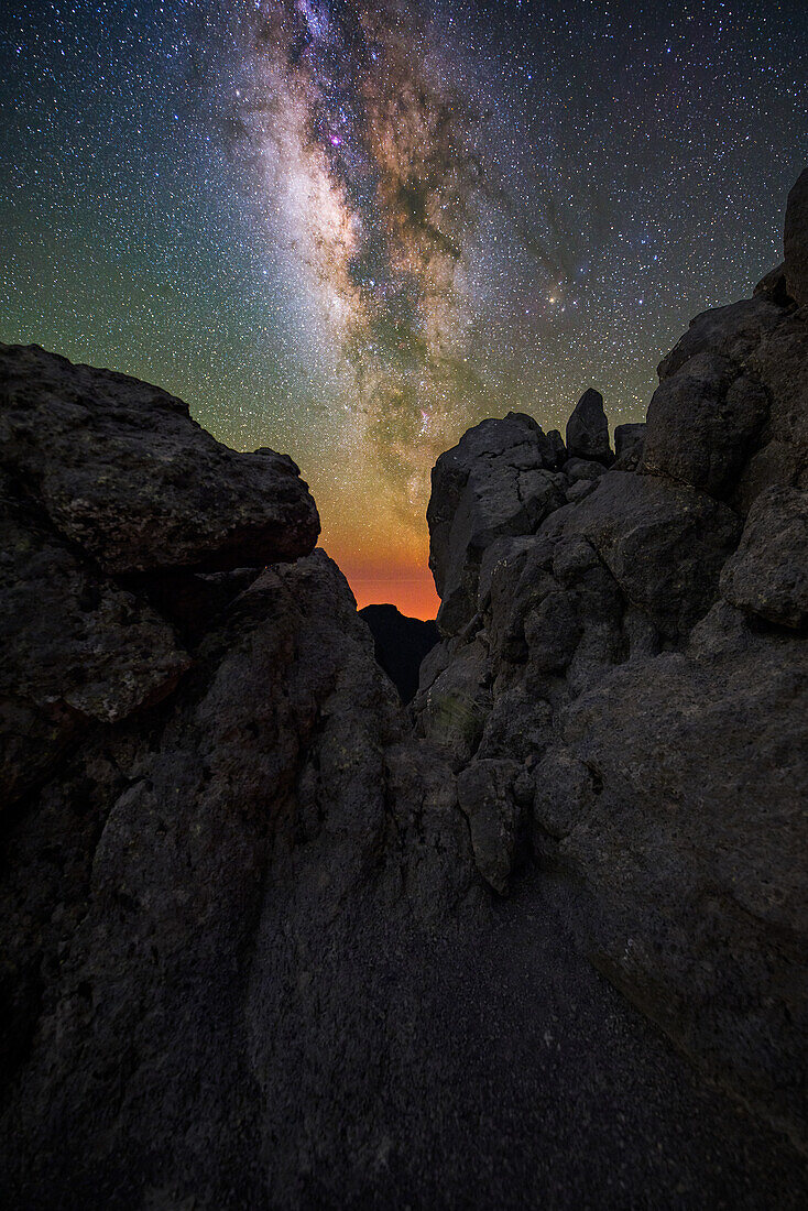 Colors of the Milky Way, Caldera de Taburiente National Park, La Palma, Spain