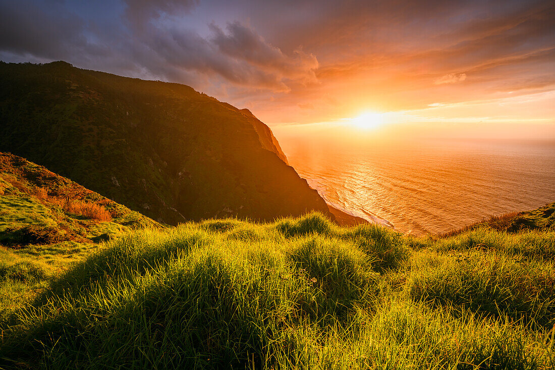 Sonnneuntergang im Südwesten der Insel, Madeira, Portugal