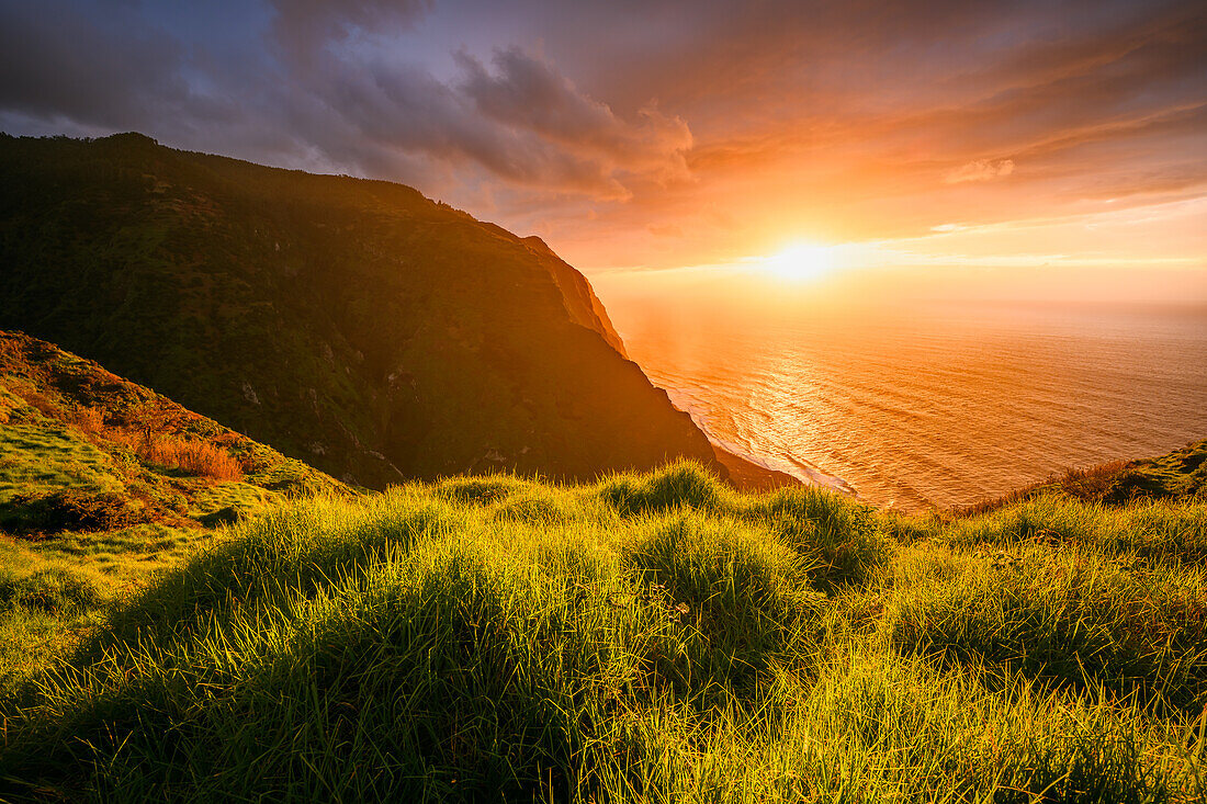 Sunset in the southwest of the island, Madeira, Portugal