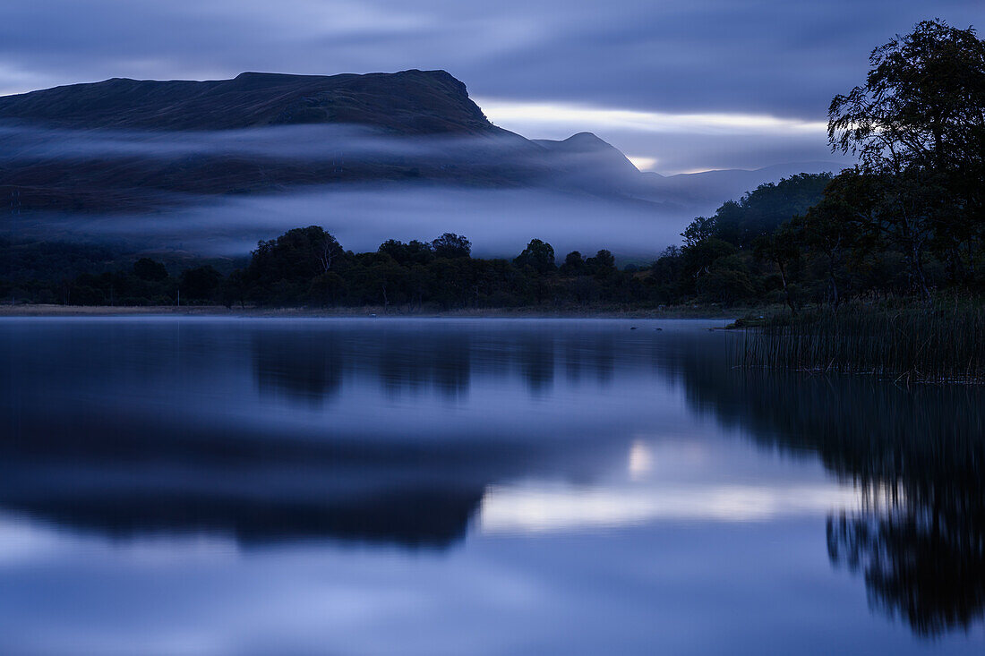 Wafts of mist at dusk, Scotland, United Kingdom