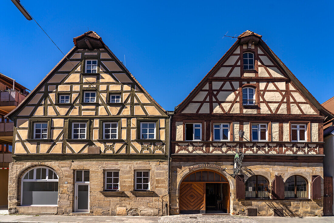  Half-timbered houses in Forchheim, Upper Franconia, Bavaria, Germany 