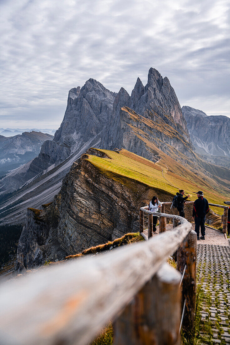 Geissler Group and Seceda in autumn, Val Gardena, Bolzano, South Tyrol, Italy