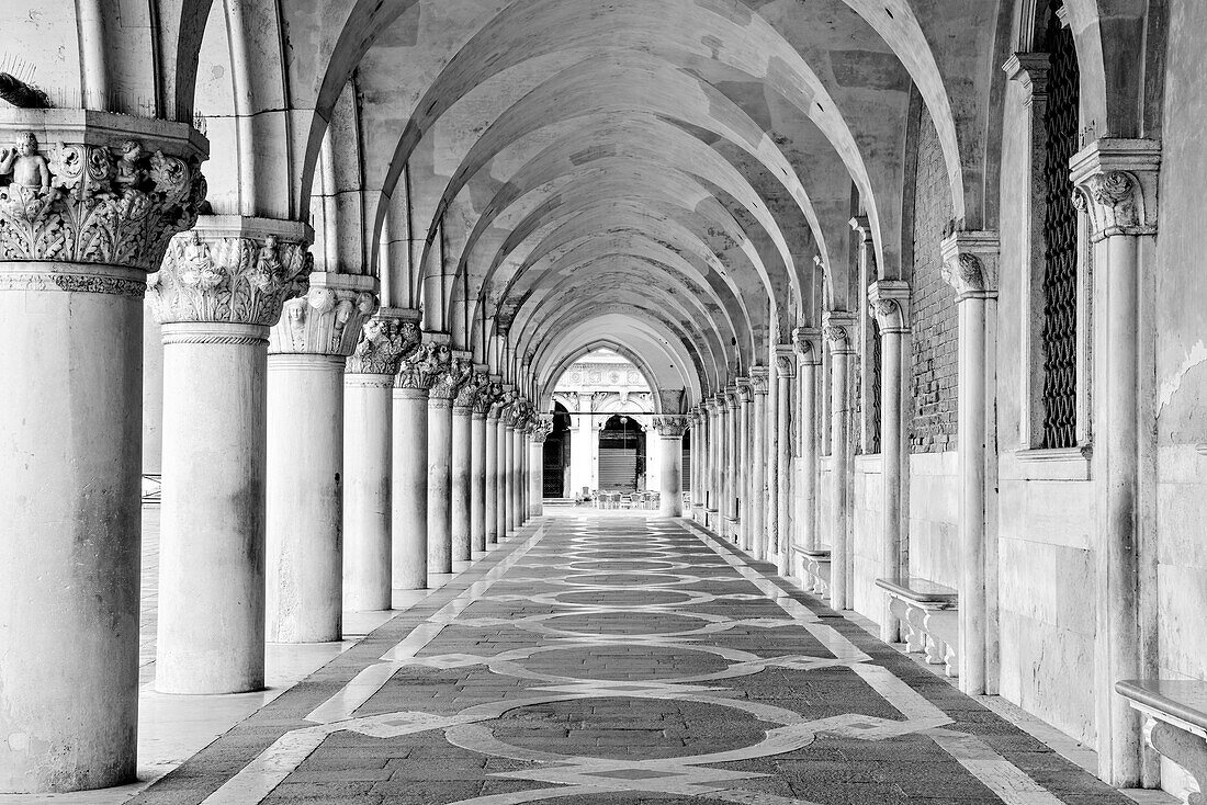Portico at the Doge&#39;s Palace, Venice, Veneto, Italy