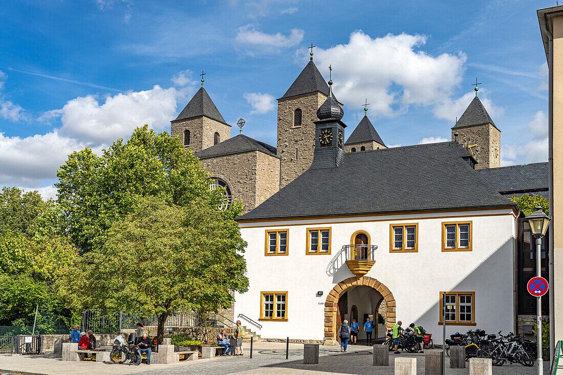  Monastery church of Münsterschwarzach Abbey in Schwarzach am Main, Bavaria, Germany, Europe  