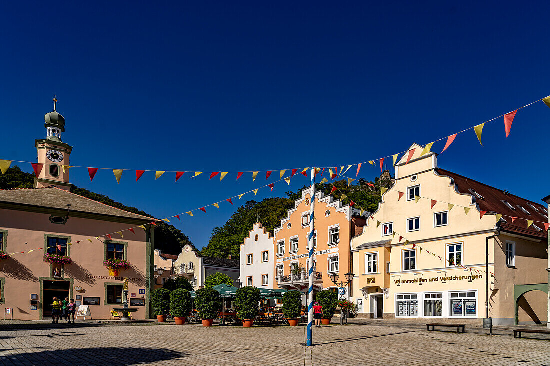  The market square of Riedenburg, Lower Bavaria, Bavaria, Germany  