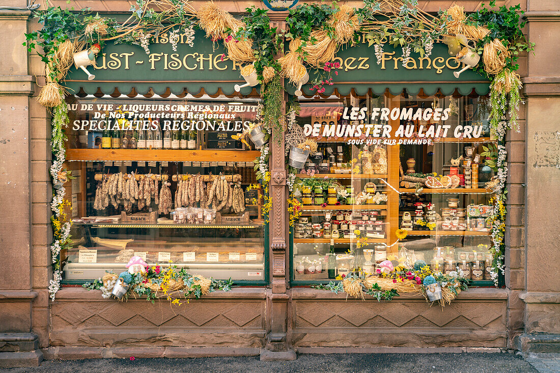  Local food shop in Ribeauville, Alsace, France  