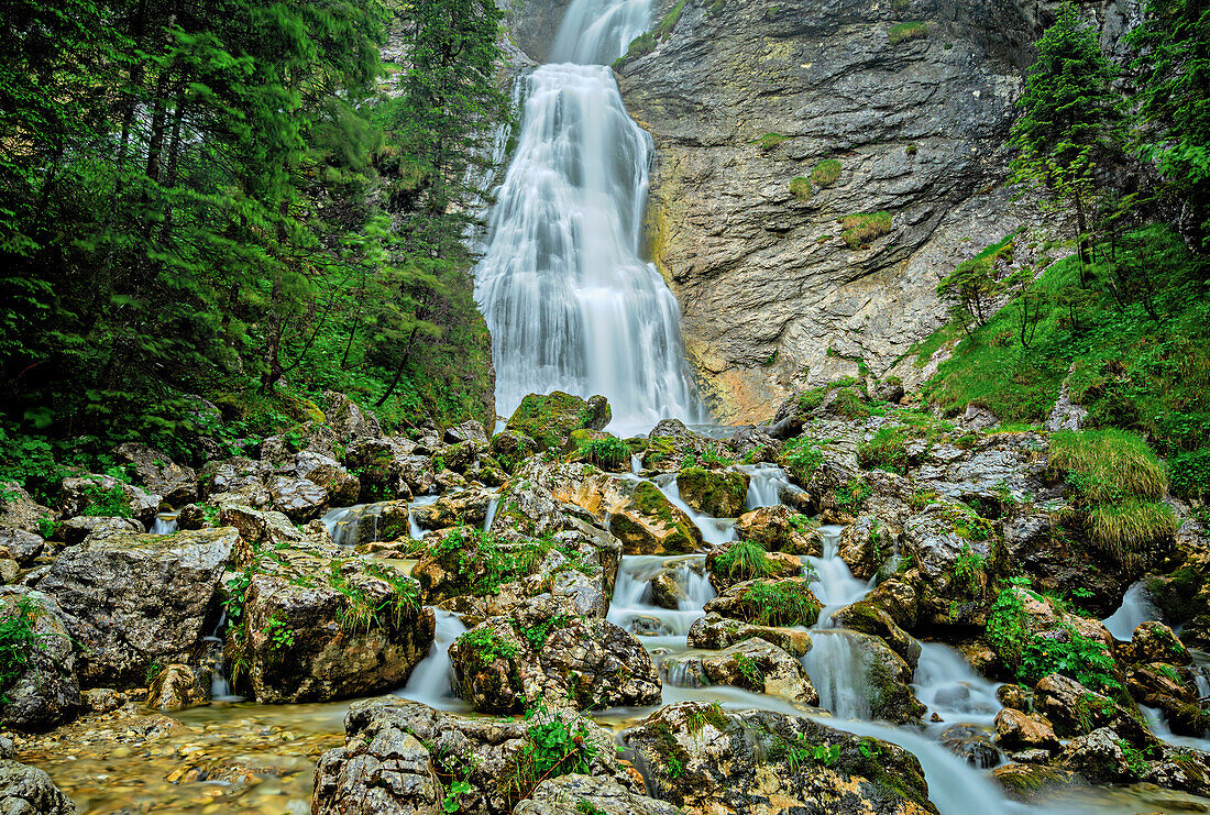 Wasserfall, Wasserfälle bei der Kenzenhütte, Allgäu, Bayern, Deutschland, Europa