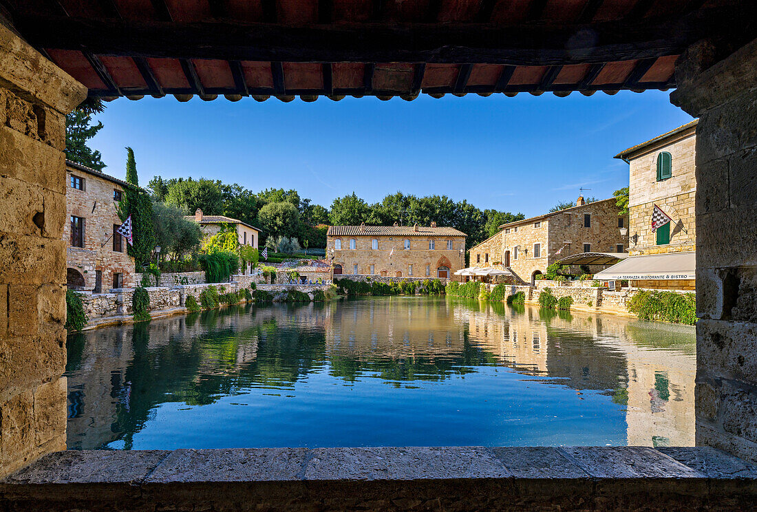 Bagno Vignoni, San Quirico d'Orcia, Provinz Siena, Toskana, Italien