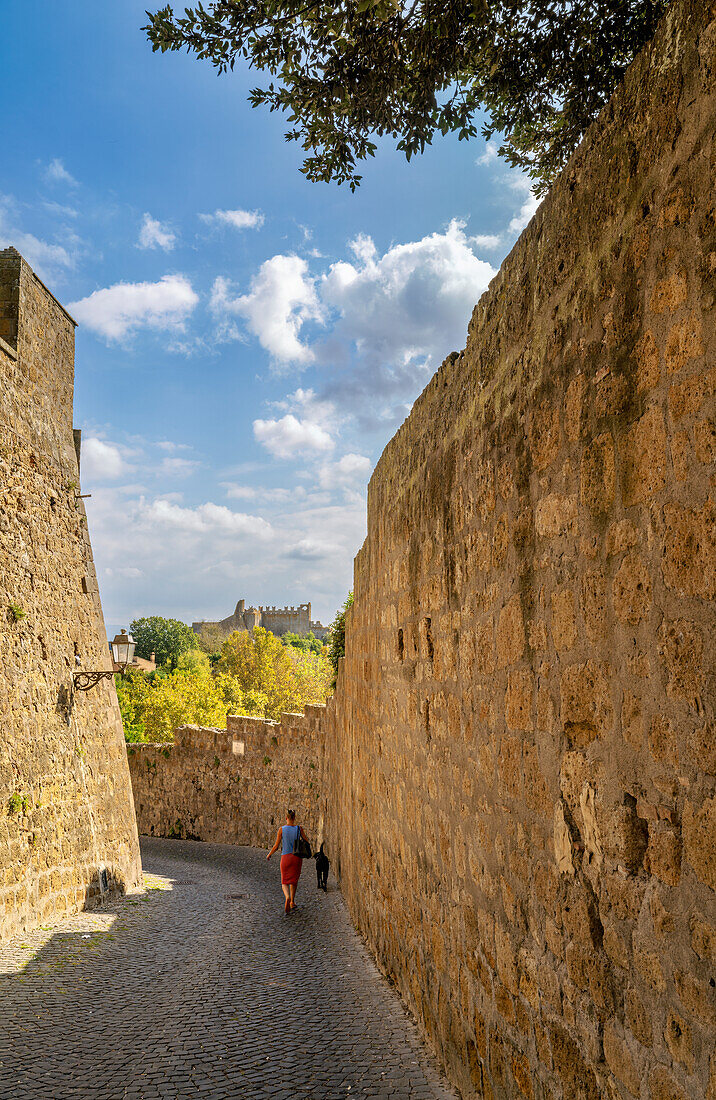  Along the city walls of Tuscania, Viterbo province, Lazio, Italy 