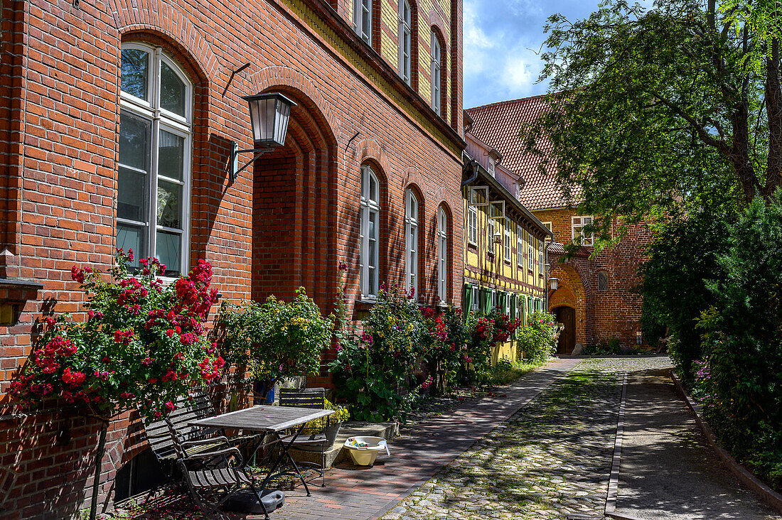  Backyard at St. John&#39;s Monastery, Stralsund, Baltic Sea coast, Mecklenburg-Western Pomerania, Germany 