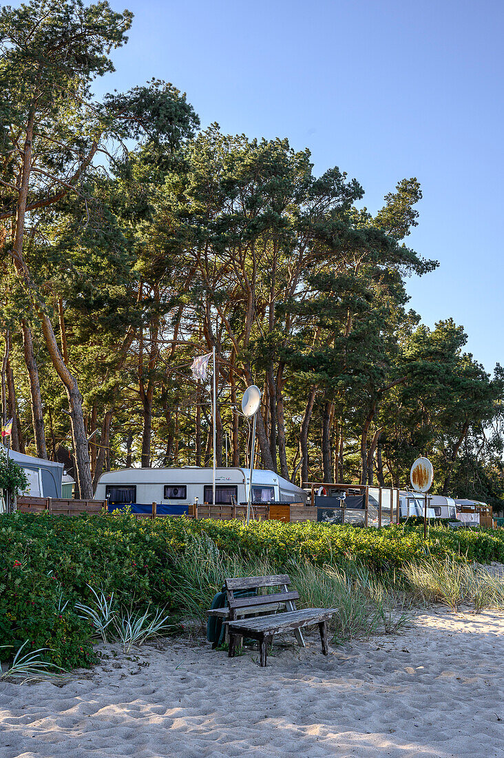 Campingplatz Pritzwald-Zudar direkt am Strand, Rügen,  Ostseeküste, Mecklenburg-Vorpommern, Deutschland